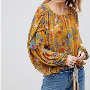 Free People Wild Flower Honey Blouse